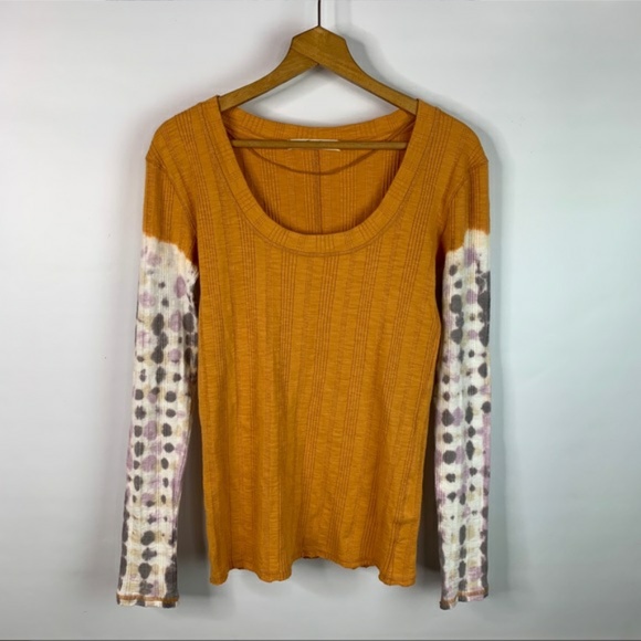 Free People We The Free Big Sur Gold Tie Dye Top ~ Size Small - Picture 6 of 6